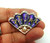 Fan Pin Oriental Rhinestone Brooch Crystal Pearl