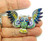 Owl Bird Pin Wings Rhinestone Crystal Brooch Necklace Hoot