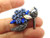 Shoe Pin HIGH HEEL Strap Flowers Sapphire RHINESTONE CRYSTAL