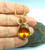 14kt Gold Filled Wire Wrapped Citrine Pendant Sterling Vermeil Necklace