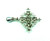 Maltese Cross Pin Brooch Smoky Topaz Rhinestone Pearl