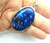 Dichroic Glass Necklace Sterling Silver Deep Blues 925