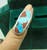 Turquoise Ring Inlaid Sterling Coral 925 Native American Size 5 1/2 OOAK