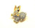 Rabbit Whiskers Pin Easter Bunny Rhinestone Crystal Cute