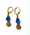 SWAROVSKI ® 5101 Sapphire AB Crystal Earrings 7mm Aspirin Handmade