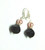 Swarovski Rosaline Pearl Earrings Black Opaque Cubes Pierced DazzleCity