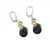 Swarovski Rosaline Pearl Earrings Black Opaque Cubes Pierced DazzleCity