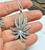 Marijuana Leaf Pendent Necklace Sterling Silver Chain 925  Vintage BeadRage