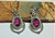 Amethyst Scarab Earrings Egyptian Vintage German Glass Pierced BeadRage