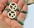 Peace Sign Earrings Malachite Hippie Pierced BeadRage