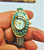 Quartz Watch Aqua Rhinestone Crystal Cuff Vintage Adjustable BeadRage