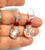 White Givre Earrings German Crystal Bead Red Pierced DazzleCity