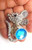 MOUSE MICE PIN RODENT Cheese RHINESTONE CRYSTAL Blue DazzleCity