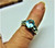 Aquamarine Diamond Ring Sterling Silver Stamped 925 Sz 8.25 BeadRage