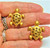Turtle Earrings Tortoise Citrine Rhinestone Crystal Vintage Pierced BeadRage