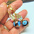 Murano Millefiori Earrings Swarovski Vintage 5200 Crystal Turquoise Goldstone BeadRage