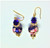 Cloisonné Earrings Floral Vintage Swarovski Cobalt Crystal Pierced BeadRage