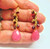 Rhodonite Swarovski Crystal Earrings 5301 4mm Siam OOAK BeadRage