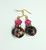 Cloisonné Earrings Floral Vintage Swarovski Crystal Pierced BeadRage