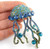 Jellyfish Pin Jelly Fish Brooch Rhinestone Crystal DazzleCity