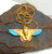King Tut Sphinx Necklace Winged Snake Viper Diamond Cut DazzleCity