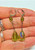 Vintage Olivine Crystal Earrings Swarovski AB Bead Drop Pierced DazzleCity