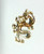 Dragon Serpent Pin Emerald Rhinestone Crystal Brooch Gold BeadRage