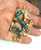 Dragon Serpent Pin Emerald Rhinestone Crystal Brooch Gold BeadRage