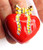 Heart Pin Valentine Sweetheart 3-D Brooch Vintage