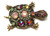 Turtle Tortoise Pin Opaque Rhinestone Crystal AB Flashed DazzleCity