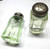 Vaseline Glass Salt Pepper Shaker Base Uranium Caddy 1920 Art Deco DazzleCity
