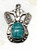 Scarab Cartouche Pendant Charm Sterling Silver Lotus Signed Faience DazzleCity