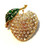 Apple Pin Fruit Teacher Vintage Rhinestone Crystal 80's DazzleCity