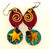 Patina Star Earrings Pierced Bead Beaded Brass Boho DazzleCity