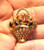3 Pin Lot Floral Basket Rhinestone Vintage Garnet Crystal DazzleCity