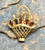 3 Pin Lot Floral Basket Rhinestone Vintage Garnet Crystal DazzleCity