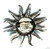 Big Sun Pin Man Brooch Pewter ? Vintage Celestial DazzleCity