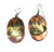 Copper Kitty Cat Earrings Abalone Brass Vintage OOAK DazzleCity