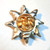 Vintage Sun Pin Brooch Man Moon Golden Rays DazzleCity