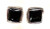 Vintage Sterling Earrings Square Modern Jet Onyx Enamel DazzleCity