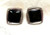 Vintage Sterling Earrings Square Modern Jet Onyx Enamel DazzleCity