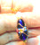 Cobalt Wedding Cake Earrings Opaline Venetian Murano Vintage DazzleCity