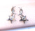 Crescent Moon Star Earrings Silver Pierced Drop Vintage DazzleCity