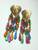 Vintage Doorknocker Earrings Fruit Salad Lucite Heart FUN! DazzleCity