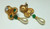 Elegant Gold Clip Earrings Chandelier Pearl Emerald Crystal OOAK DazzleCity