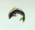 Cobalt Blue Dolphin Pin Vintage Brooch Porpoise Rhinestone DazzleCity