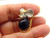 Mouse Pin Black Mice Rhinestone Crystal Long Tail Tack