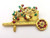 Danecraft Flowers Cart Bee Pin Signed Wheel Barrow Bug Brooch