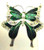 Butterfly Pin Emerald Green Rhinestone Crystal Bug Brooch