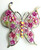 Butterfly Pin Brooch Pink Pastel Rhinestone Crystal Bug